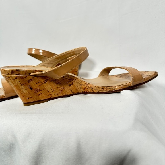 Stuart Weitzman wedge sandals patent cork nude size 7 - Picture 5 of 12